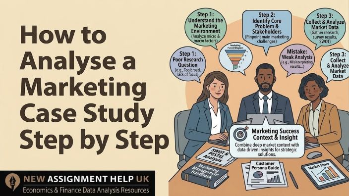 Step-by-step guide on how to analyse a marketing case study for students